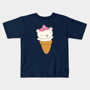 Polar Bear Ice Cream Cone T-Shirt Kids T-Shirt